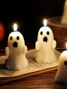 Handmade Halloween Ghost Shaped Scented Candle, Handmade Halloween Ghost Shaped Scented Candle,Themed Events - Festive Ambiance & Themed Decor, Halloween Decorations, Party Accessories, Playful Design, Glowing Candles