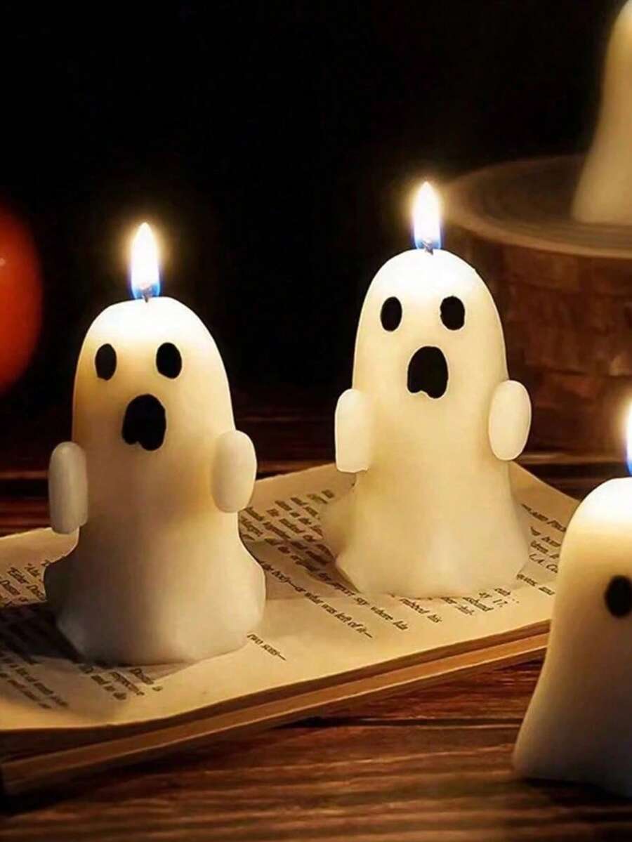 Handmade Halloween Ghost Shaped Scented Candle, Handmade Halloween Ghost Shaped Scented Candle,Themed Events - Festive Ambiance & Themed Decor, Halloween Decorations, Party Accessories, Playful Design, Glowing Candles