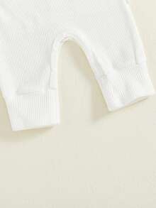 Nebworn Baby Girl Waffle Knit Romper Long Sleeve Ruffle   Fall Winter Clothes Coming Going Home Outfit - 白色 - 查看 6
