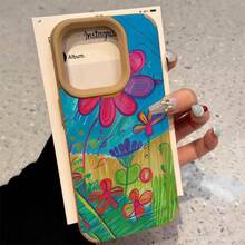 Funda de piel sintética suave con diseño floral tipo grafiti y lente alta. Compatible con los modelos 16 Plus, 15 Pro, 14 X, XS, 12, 13 y 11. - Colores mixtos 1 - Ver 3