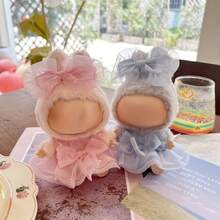 拉布布一代二代可爱娃娃衣服 可爱蝴蝶结裙套装 可互换衣服 适合17厘米娃娃 - 彩色 - 查看 2