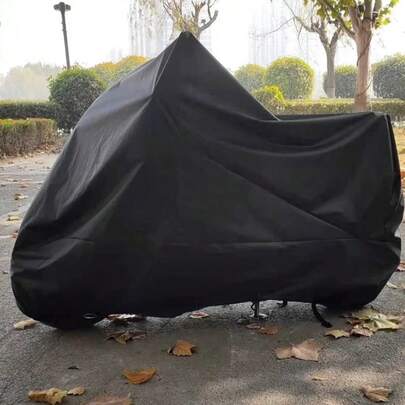 1pc Heavy Duty EVA All-Season Motorcycle Bicycle Cover - Waterproof, UV-Resistant, Snow-Proof, Fits Most Vehicles, Black & Gray, Outdoor Vehicle Protection, Fashionable Motorcycle Cover, UV-Resistant Covering