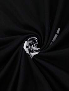 女士骷髅手印针织睡衣套装 - 短袖开衫上衣和长裤，万圣节睡衣适合外穿 - 黑色 - 查看 6