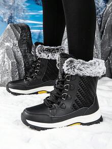 Neue winterwarme Outdoor-Schneestiefel, Damenschuhe in Große Größen, Paar Hochschaft-Wanderstiefel