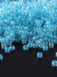 GO2CJBEADS 10克多色2毫米银线圆形洛可可玻璃种子珠，可DIY手链