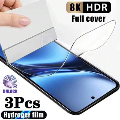 3Pcs HD Hydrogel Film For Oneplus 7pro/7T Pro8 8pro 9pro/10pro/11/11R/Ace2 13 12R Screen Protection Essentials, Applicable To Daily Shield, Office, Ho