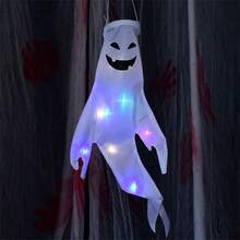 Halloween Decorations Outdoor Halloween Party Decor Indoor Ghost Ghost Decorations String Suitable For Porch Yard Garden Lawn Spirit Weathervane Ghost Hanging Haunted House Escape Room Scene Props
