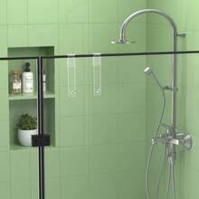 2pcs Acrylic Clothes Hook For Spring Refresh – No-Drill No-Punch Shower Door Hook, Bathroom And Bedroom Door Organizer, Transparent Clear Acrylic Bathroom Accessories, Durable Space-Saving Towel And Robe Hook, Easy-Install No-Tool, Perfect For Laundry, Vanity, Spa, And Shower Areas In Modern Home Décor - Transparent - View 5