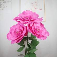 Giant Flower For Decoration Big Artificial Flower Jumbo Peony For Wedding Party Backdrop Ceremony Photography Props - 玫紅色 - 查看 2