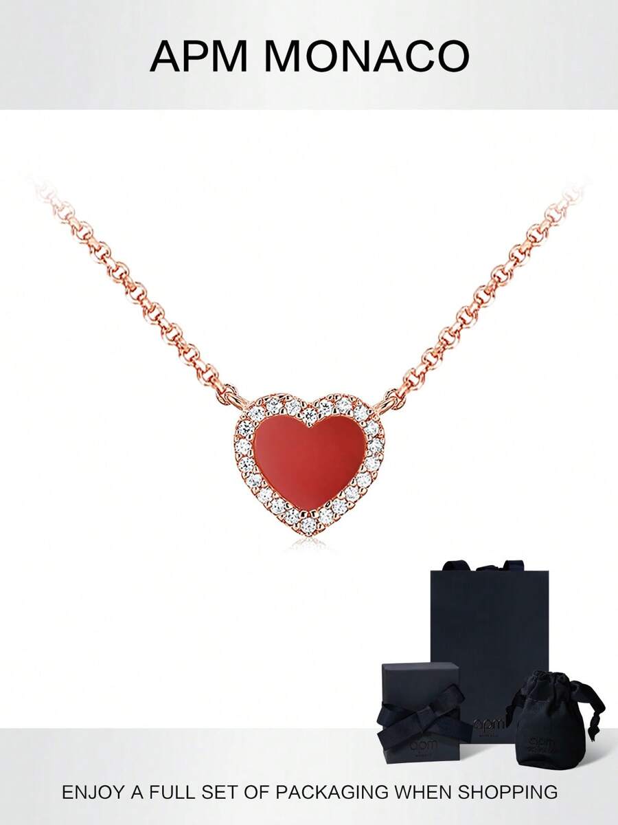 APM Monaco APM MONACO Red Heart Adjustable Necklace, Rose Gold-Color For Women, Model: PC5795XCOR