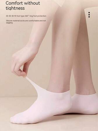 1 Pair Of Silicone Socks Moisturizing Skin Care Sole Protective Foot Cover, Exfoliating Skin And Anti-Crack Gel Foot Socks, Reusable