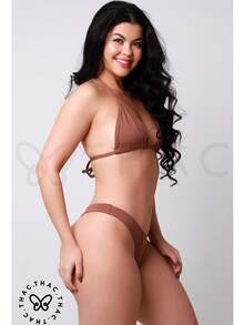 G-String Bikini With G-String Curtain Summer Fashion 2025 - Brown - View 4