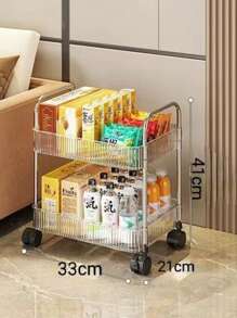 4 Tier Rolling Cart , Acrylic Storage CartsUtility Carts Storage Organizer Serving Cart For Office, Living...