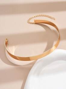 1 pieza Gargantilla minimalista sólida - Dorado - Ver 4