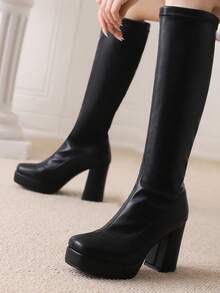 Women Knee-High Boots - Black - View 2
