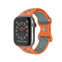 4件/組 中性時尚運動款柔軟舒適透氣雙色矽膠扣錶帶，適用於 ，尺寸 38mm、40mm、41mm、45mm、44mm、42mm、49mm，適合腰帶，百搭休閒手鍊、腕帶，派對禮物、節日禮物。兼容 Ultra 系列 9/8/7/6/5/SE/4/3/2/1 機型，可更換錶帶配件。 - 彩色 - 查看 3