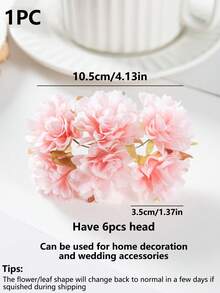 1/3/5PCS (6 Heads) MINI Artificial Carnation Flowers Silk Hydrangea Headwear Fake Plants For Autumn Wedding Candy Box Decoration Vase For Home Dining Room Bedroom Decorations, Festival Birthday Party Accessories, Outdoor Garden Decorations, Autumn Home Decoration