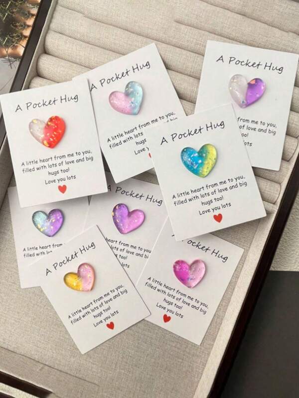 Positive Energy, Emotional Encouragement, Pocket Hug Ombre Heart Design Cards, Home Decor Gifts Suitable For Birthday, Wedding, Valentine's Day Party Gifts For Friends, Family, Couples