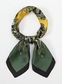 1pc Paisley Printed Bandana Headband Handbag Decoration Silk Square Scarf Suitable For Daily Use Bandana,Hair Band,Head Band Ideal For Dressing Up Your Look