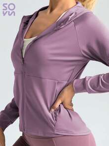 Soyun Women's Sports Jacket Loose Top Hooded Cardigan Suitable For Outdoor Activities Travel Home Casual Party Office Gym