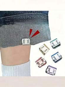 2pcs Invisible Trouser Leg Shortener Clips, Prevents Pants From Dragging, No-Sew Hidden Leg Closure Device, Pants Leg Fixator, No Nails, No Sewing, Keeps Bottom Hems From Dragging, Suitable For Jeans, Trousers, Daily Life, Prevent Pants Legs From Dragging, No Sew Hidden Leg Closing Device, Anti-Drag Hem Clips