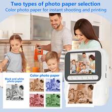 儿童即时打印相机套装，适合3-12岁男孩女孩，16倍数码变焦，2.4英寸IPS屏幕，可充电，专业摄影，1080P高清，附赠4张打印纸，即时打印玩具，圣诞节和生日礼物，适合3-16岁儿童和青少年，白色 - QJH-Z700-相機 - 查看 7