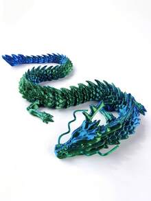 2pcs Chinese Dragon Statue, 35.43 Inches And 23.62 Inches, 3D Printed Jointed Design, Flexible Joints, Home & Auto Decor, Desktop Display, Creative Collectible Toy, Holiday Gift - Multicolor - View 18