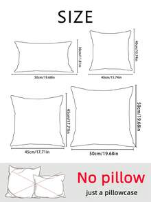 1 件/2 件/3 件纯白色枕套，柔软顺滑，经典款式，轻巧可机洗靠垫套，配有隐形拉链开合，适用于沙发、客厅、卧室装饰，4 种尺寸可选：30*50cm/40*40cm/45*45cm/50*50cm（无枕芯） - 白色 - 查看 3