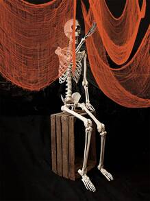 1/2/4pcs Halloween Orange Creepy Cloth Spooky Halloween Decoration For Haunted Houses Party SuppliesFor Party Outdoor Or Indoor