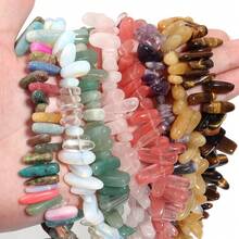Aproximadamente 45 piezas de cuentas de piedra ovaladas asimétricas naturales surtidas, cuentas sueltas de cristal de ágata vintage de estilo informal para hacer joyas, pulseras, collares, colgantes y decoración - Multicolor - Ver 6