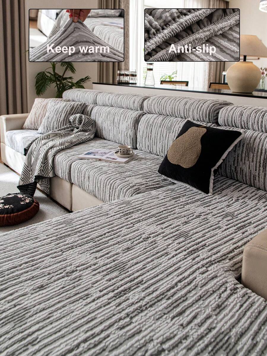 1 pièce Housse de canapé extensible beige, housse de canapé style bohème, résistante à l'eau, protège le canapé des rayures, convient pour les canapés 1/2/3/4 places, lavable en machine, pour une utilisation domestique toute l'année