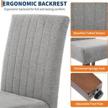 Fulvari Dining Chairs Set Of 4/6 - Upholstered Tufted Parsons Chairs With Wood Legs, Padded Seat Kitchen & Living Room Accent Chairs (Velvet Fabric) - Xám - Xem 7