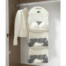 1 pièce Étagère de rangement suspendue en tissu - Organisateur mural en tissu léger pour sous-vêtements et chaussettes, sac de rangement suspendu pour armoire, rangement derrière la porte, filet de rangement pour ranger les petits objets - Comprend des crochets, économise l'espace de la porte/armoire, rangement des vêtements, organisateur de placard, organisateur de cuisine