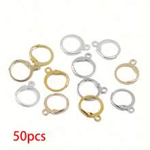 50pcs French Earring Holder Suitable For DIY Earring Accessories Craft Materials, Gold & Silver Color - Ear Hook - View 16