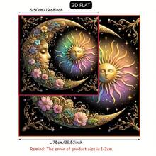 1pc Tarot Tablecover Elegant Sun And Moon Mandala Talobu Altar Cloth Starry Sky Table Cloth Witchcraft Astrology Black Oracle Mat Tarot Tablecloth Boho Playmat Cloth Home Decor - Black - View 6