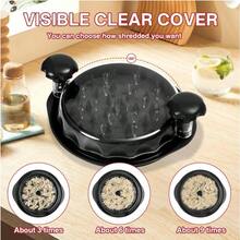 Picadora de pollo, herramienta manual para picar carne con tapa visible y base antideslizante, libre de BPA, lavable a máquina, apta para hacer ensaladas de verduras. - Negro - Ver 4