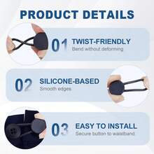 4-Pack New Style Jeans Button Extenders, Unisex Instant Jeans Waistband Extenders, Sew-Free Waist Expansion Tools, Ideal For Easily Adjusting Jeans Fit, Adjustable Jeans Buttons, Seamless Waistband Clothing Buttons, Nail-Free Reusable & Removable Tools, Invisible Waist Buttons, Waistband Extender Buttons, Retractable Buttons, Sew-Free Small-To-Large Size-Adjustable Removable Buttons, Jeans Waistband Adjustment Buttons, Elastic Jeans & Pants Waistband Extenders, Unisex Instant-Snap Extenders, Sew-Free Waistband Extenders For Tight Pants, Black Pants Waistband Extenders, Pants Waistband Can Extend 1-1.4 Inches - 黑色 - 查看 7
