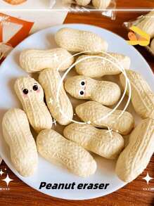 3/6/12 Peanut Erasers, Luxurious Peanut Erasers, Fun Cartoon Student Erasers, Leave No Residue, Flexible. Suitable For Studying, Drawing, And Working. Small Size, Easy To Carry, Easy To Use, Suitable For Office, Party, And Other Small Items, School Supplies, Erasers - Multicolor - View 2