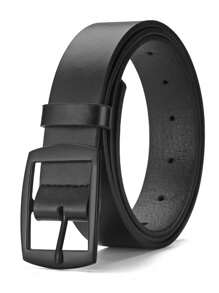 1pc New Fashion Casual Luxury Men's Belt, High-Quality PU Leather, Metal Buckle, Designer Style, Fits S Size Clothing, Unisex, Ideal Gift For Family And Friends, Casual, Business, Boyfriend, Husband, Father, Men's Gift, Daily Wear - Black - View 15