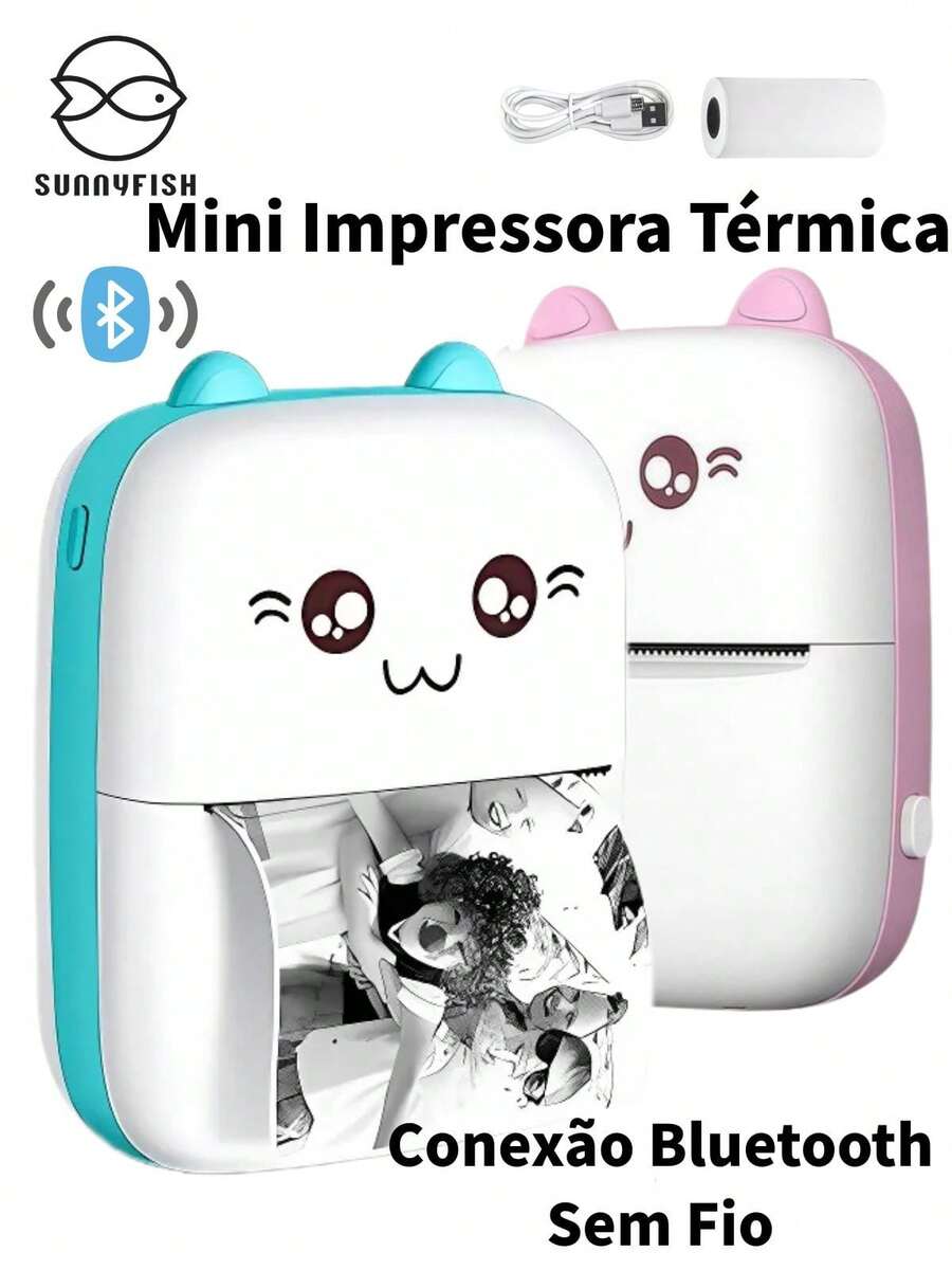 Mini Portable Thermal Printer – Wireless Bluetooth, Pocket-Sized, Lightweight & Easy To Use - trắng - Xem 1