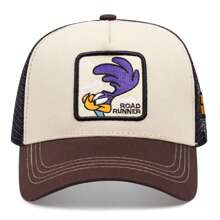 1 件华纳兄弟卡通刺绣棒球帽，户外运动活动网眼棒球帽，街头服饰