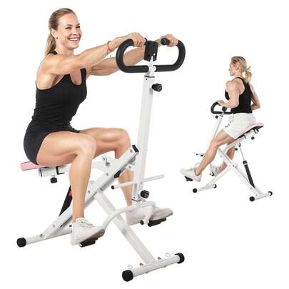 Huisuilinss Squat Machine,Squat Assist Trainer Machine,Foldable Exercise Equipment With Adjustable12 Level Resistance,Home Gym Training Machine For Glutes Legs Workout,350 LBS Capacity