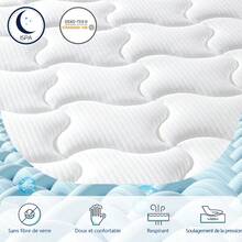 Materasso 140x200 cm, Spessore 24 cm, Materasso a Molle insacchettate, Memory Foam, 7 Zone, Traspirante, Certificato Oeko-Tex, Ergonomico, Supporto Perfetto, Anallergico