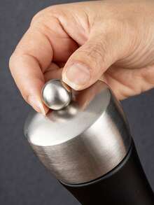 1 pieza/2 piezas/3 piezas Molinillo de pimienta manual de madera con cabezal de acero inoxidable, molinillo de pimienta negro con recubrimiento de PU, molinillo de sal marina y rosa, frasco para especias