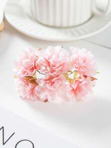 1/3/5PCS (6 Heads) MINI Artificial Carnation Flowers Silk Hydrangea Headwear Fake Plants For Autumn Wedding Candy Box Decoration Vase For Home Dining Room Bedroom Decorations, Festival Birthday Party Accessories, Outdoor Garden Decorations, Autumn Home Decoration