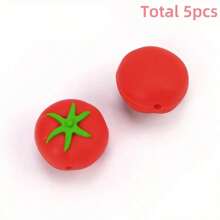 5/10pcs Fruit Silicone Beads, Patterns Include Tomato, Avocado, Lemon, Watermelon And Orange, For DIY Jewelry, Keychain, Bracelet, Necklace And Crafts