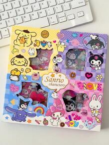 Sanrio 100 Adesivos Transparentes e À Prova d'Água Únicos, Conjunto de Caixa de Presente de Adesivos, Kuromi, Adesivos Criativos para Caderno em Caixa de Caderno, Escolha Perfeita para Presente, Meninos e Meninas, My Melody, Conjunto de Adesivos, Desenho Animado Fofo, Presente de Aniversário para Crianças, Presente para Meninas, Temporada de Volta às Aulas (A Aparência e o Padrão de Algumas Caixas de Presente são Aleatórios) Presente de Halloween, Presente de Natal