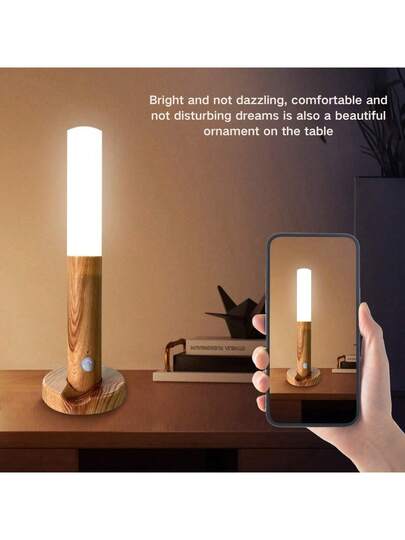 1pc Slimme Motion Sensor Night Light, USB Rechargeable, Magnetic LED Wand Lamp, Temperatures Ambient Bedroom, Living Room, Kitchen, Hallway, Stairs, Bathroom, Wardrobe Other Occasions view 7