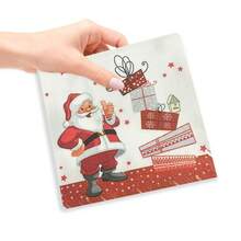 40 件圣诞派对餐巾 - 圣诞老人红白节日餐桌装饰，适合圣诞晚餐、办公室或家庭聚会 - 必备节日餐桌装饰、派对用品 - 彩色 - 查看 5