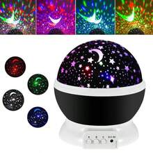 360º Galaxy Star Projector Lamp Star Master Colorful Dome Structure Lampshade - màu đen - Xem 1